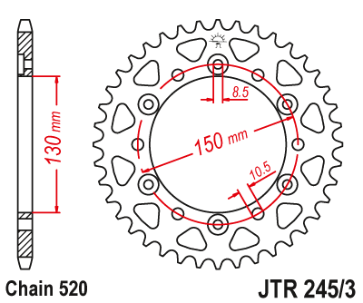 Звезда задняя JTR245/3.42