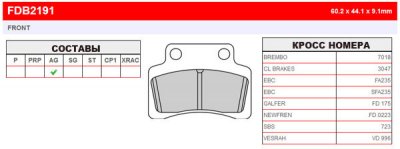FDB2191AG Ferodo тормозные колодки