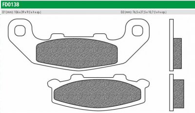 Newfren FD0138BT Тормозные колодки дисковые мото ROAD TOURING ORGANIC (FDB508P) 