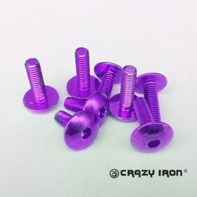 CRAZY IRON Болт для крепления пластика М6х20 Фиолетовый, 8шт