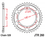 Звезда задняя JTR260.38