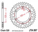Звезда задняя алюминиевая JTA897.49RED (цвет красный)