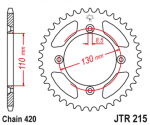 Звезда ведомая алюминиевая JTA215.50BLU (цвет голубой)