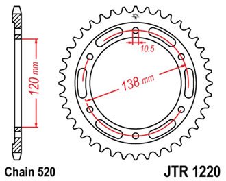 Звезда задняя JTR1220.38