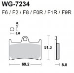 Тормозные колодки WRP WG-7234-F9R (FDB605 / FA168 / FA252)