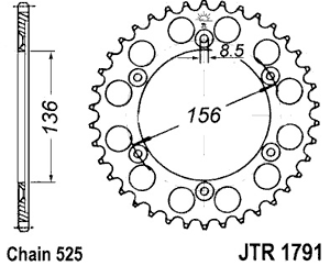 Звезда задняя JTR1791.48