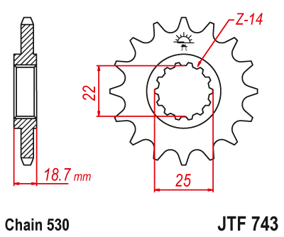 Звезда передняя JTF743.15RB