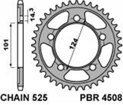 Звезда задняя PBR 4508 41 C45 (JTR898.41)