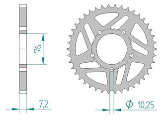 Звезда задняя алюминиевая AFAM 93622REG-41 PS