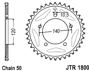 Звезда задняя JTR1800.43