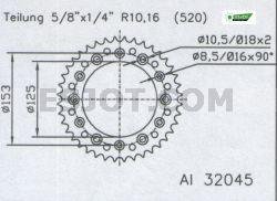 Звезда вeдомая X-Wing алюминиевая Esjot 53-32045 48 зубьев (JTR301.48)