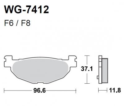 Тормозные колодки WRP WG-7412-F8 (FDB2200 / FA408)