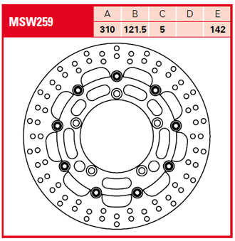 Тормозной диск Lucas TRW MSW259 для мотоциклов