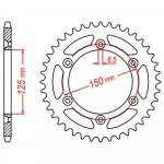 MTX Звезда цепного привода аналог JTR897.52SC