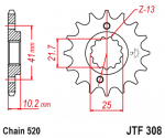 Звезда передняя JTF308.15RB