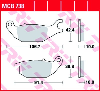 Тормозные колодки для мотоциклов Lucas TRW MCB738