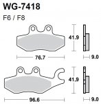 Тормозные колодки WRP WG-7418-F8 (FDB2186 / FDB2142 / FA418)