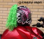 CRAZY IRON Пони-косичка на шлем зеленая