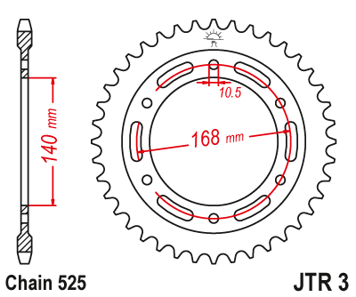 Звезда задняя JTR3.41