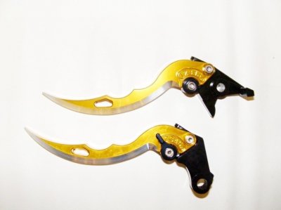 Короткие рычаги тормоза/сцепления CNC в форме ножей для мотоциклов Yamaha Золотой