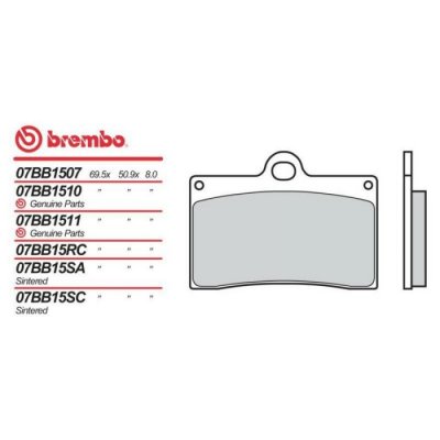 Brembo 07BB1507 колодки тормозные (FRP408)
