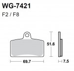 Тормозные колодки WRP WG-7421-F2 (FDB2201 / FA062 / FA399)