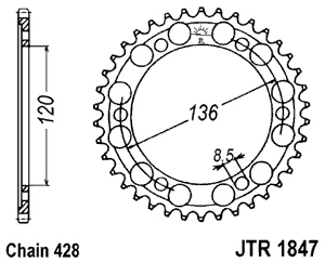 Звезда задняя JTR1847.48