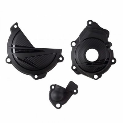 Комплект защита крышки сцепления + зажигания + помпы Polisport KTM XCF/SXF/HUSQ FC/FX450(23-24) черный