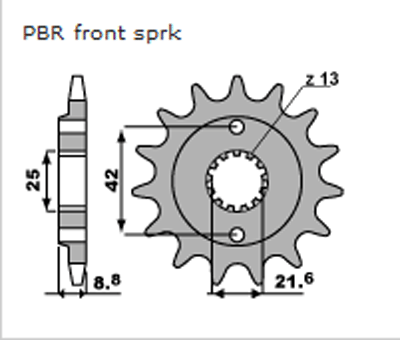 Звезда передняя PBR 525 C14 (JTF512.14)