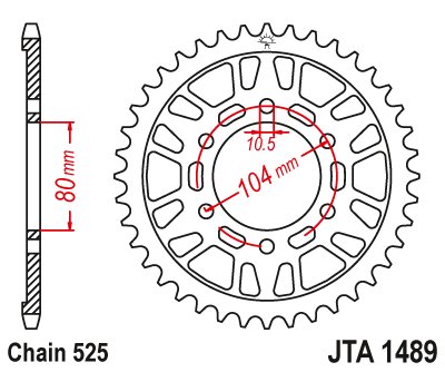 Звезда задняя JTA1489.43