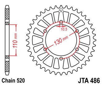 Звезда задняя JTA486.45