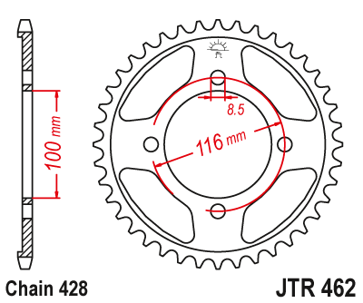 Звезда задняя JTR462.49