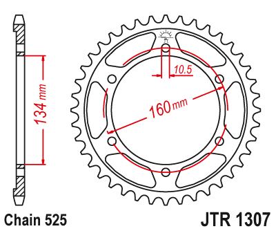 Звезда цепного привода JTR1307.41ZBK черная