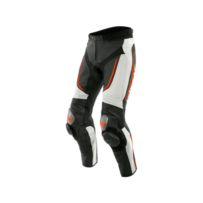 Dainese Брюки кожаные ALPHA I96 WHITE/BLK/FLUO-RED