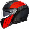 AGV Шлем SPORTMODULAR STRIPES CARBON/RED