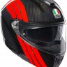 AGV Шлем SPORTMODULAR STRIPES CARBON/RED