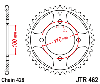 Звезда задняя JTR462.51