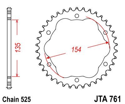 Звезда задняя JTA761.38