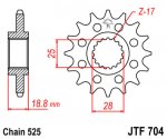 Звезда передняя JTF704.17RB с демпфером