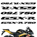 CRAZY IRON Комплект наклеек "SUZUKI GSXR750" белый