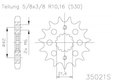 Звезда передняя приводная Esjot 50-35021 18 зубьев (JTF513.18)