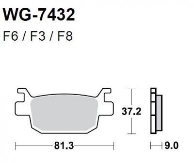 Тормозные колодки WRP WG-7432-F8 (FDB2212 / FA415)