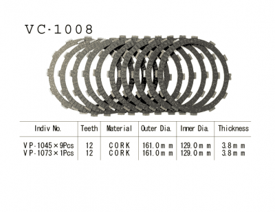 Фрикционные диски сцепелния Vesrah VC 1008