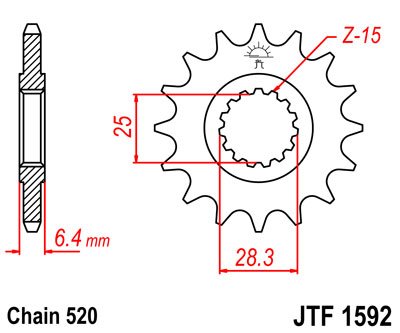 Звезда передняя JTF1592.15