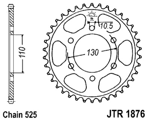 Звезда задняя JTR1876.45