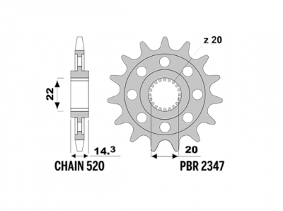 PBR Звезда передняя 2347 C16 (JTF406.16)