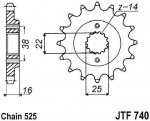 Звезда цепного привода JTF740.14