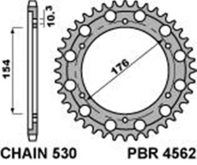 Звезда задняя PBR 4562 44 C45 (JTR1340.44)