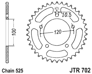 Звезда задняя JTR702.41