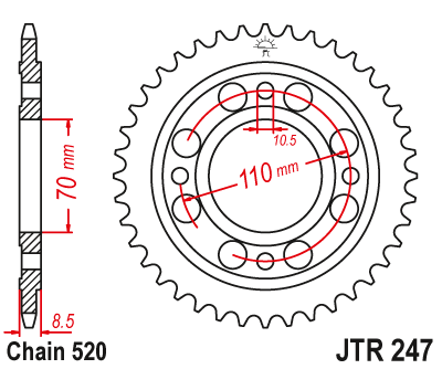 Звезда задняя JTR247.41